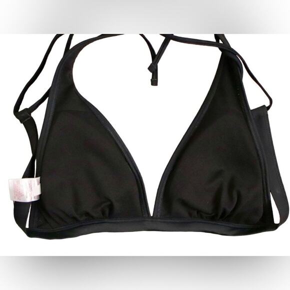 Xhilaration Beaded Black String Bikini Swim Top LARGE Swimwear Vacation Beach - Picture 5 of 9